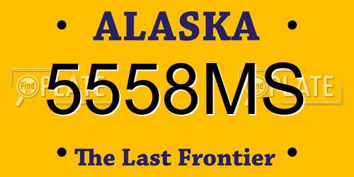 5558MS Alaska License Plate