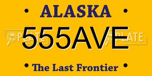 555AVE Alaska License Plate