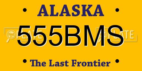 555BMS Alaska License Plate