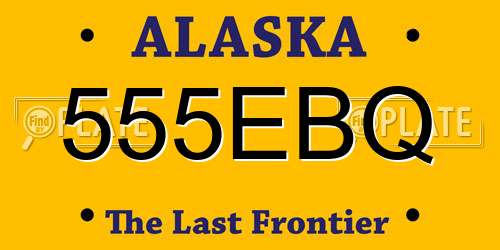 555EBQ Alaska License Plate