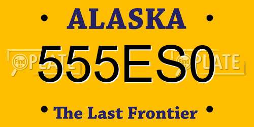 555ES0 Alaska License Plate