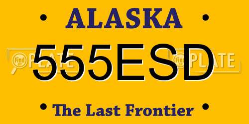 555ESD Alaska License Plate