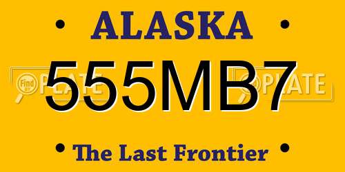555MB7 Alaska License Plate