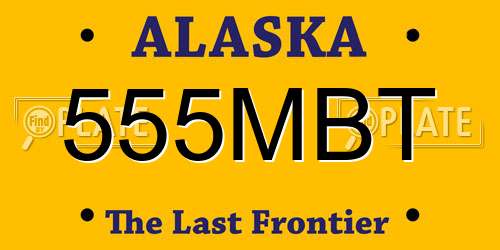 555MBT Alaska License Plate