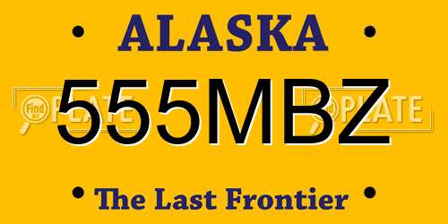 555MBZ Alaska License Plate