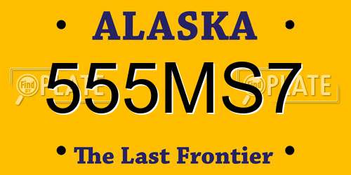 555MS7 Alaska License Plate