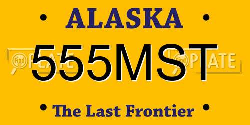 555MST Alaska License Plate