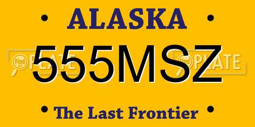 555MSZ Alaska License Plate
