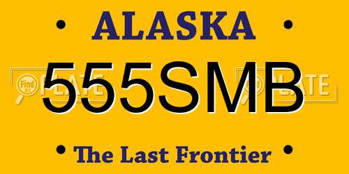 555SMB Alaska License Plate