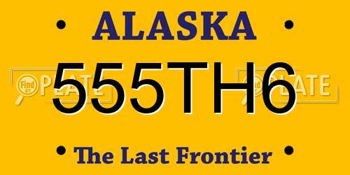 555TH6 Alaska License Plate