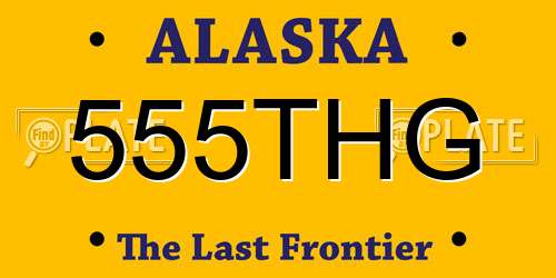 555THG Alaska License Plate
