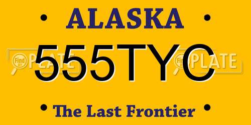 555TYC Alaska License Plate
