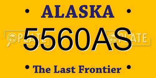 5560AS Alaska License Plate