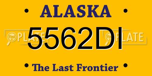 5562DI Alaska License Plate