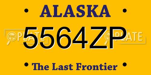 5564ZP Alaska License Plate