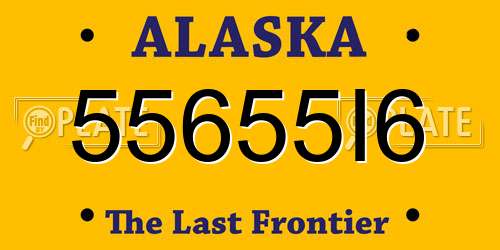 55655I6 Alaska License Plate