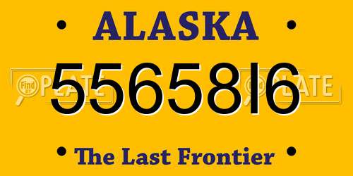 55658I6 Alaska License Plate