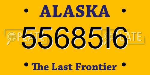 55685I6 Alaska License Plate