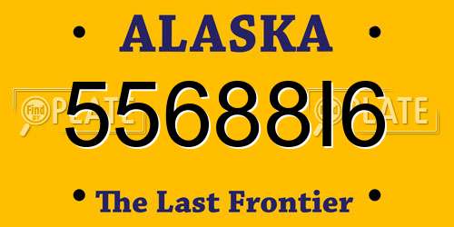 55688I6 Alaska License Plate