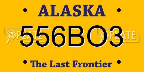 556BO3 Alaska License Plate