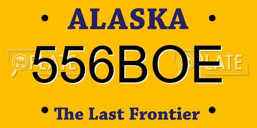 556BOE Alaska License Plate