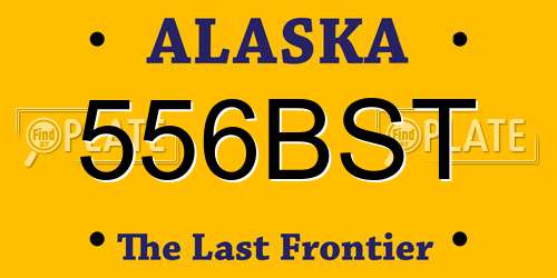 556BST Alaska License Plate