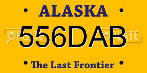 556DAB Alaska License Plate