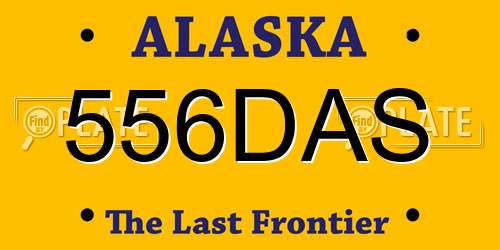 556DAS Alaska License Plate