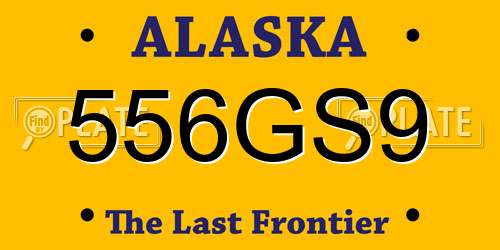 556GS9 Alaska License Plate