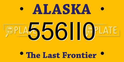 556II0 Alaska License Plate