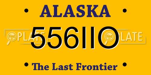 556IIO Alaska License Plate