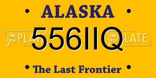 556IIQ Alaska License Plate