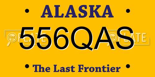 556QAS Alaska License Plate