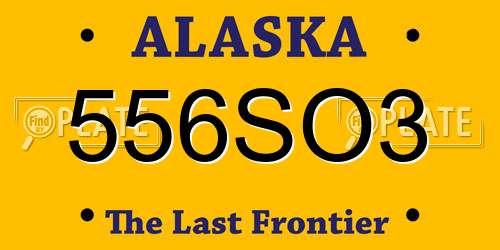 556SO3 Alaska License Plate