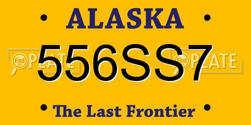 556SS7 Alaska License Plate