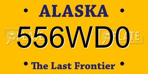556WD0 Alaska License Plate