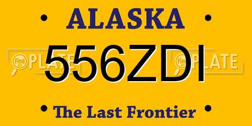 556ZDI Alaska License Plate