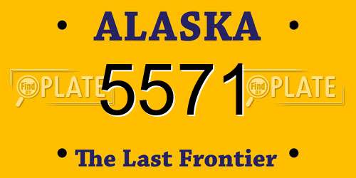 5571 Alaska License Plate