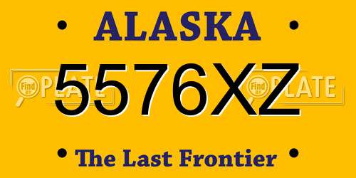 5576XZ Alaska License Plate