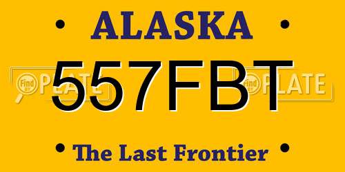 557FBT Alaska License Plate