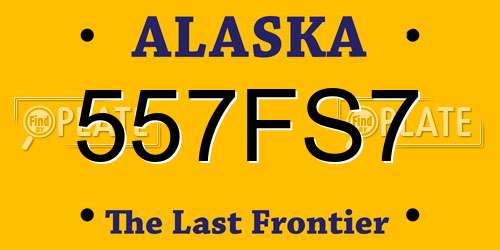 557FS7 Alaska License Plate