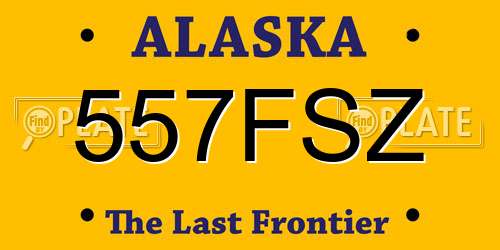 557FSZ Alaska License Plate
