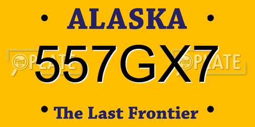 557GX7 Alaska License Plate