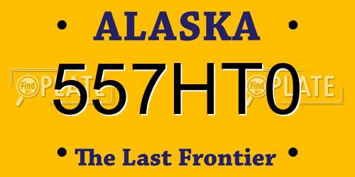 557HT0 Alaska License Plate