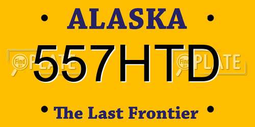 557HTD Alaska License Plate