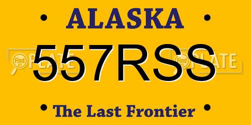557RSS Alaska License Plate