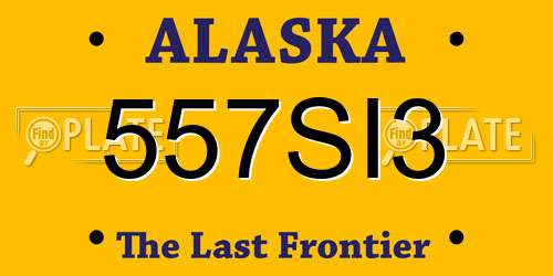 557SI3 Alaska License Plate