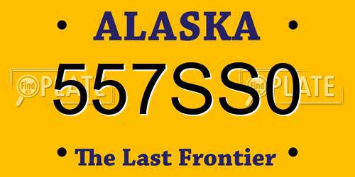 557SS0 Alaska License Plate