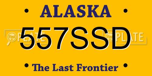 557SSD Alaska License Plate