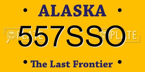 557SSO Alaska License Plate